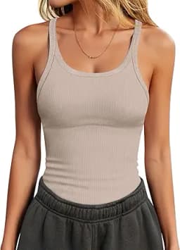 Ribbed Knit Cami Fitted Tank Top