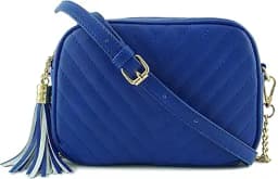 Simple Shoulder Crossbody Bag With Metal Chain Strap And Tassel Top Zipper