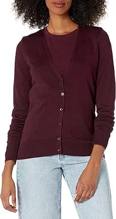 Amazon Essentials Women\'s Lightweight V-Neck Cardigan Sweater (Available in Plus Size)