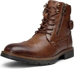 Brown Lace-Up Boots