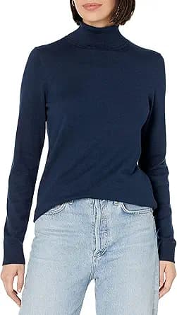 Classic-Fit Long-Sleeve Turtleneck Sweater (Navy)