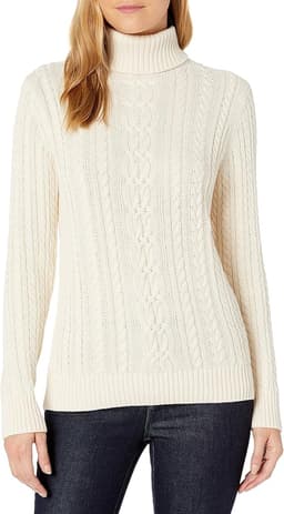 Women's Fisherman Cable Turtleneck Sweater