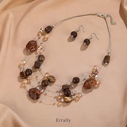 Layered Chunky Beaded Statement Necklace