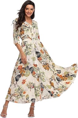 Summer Floral Print Maxi Dress